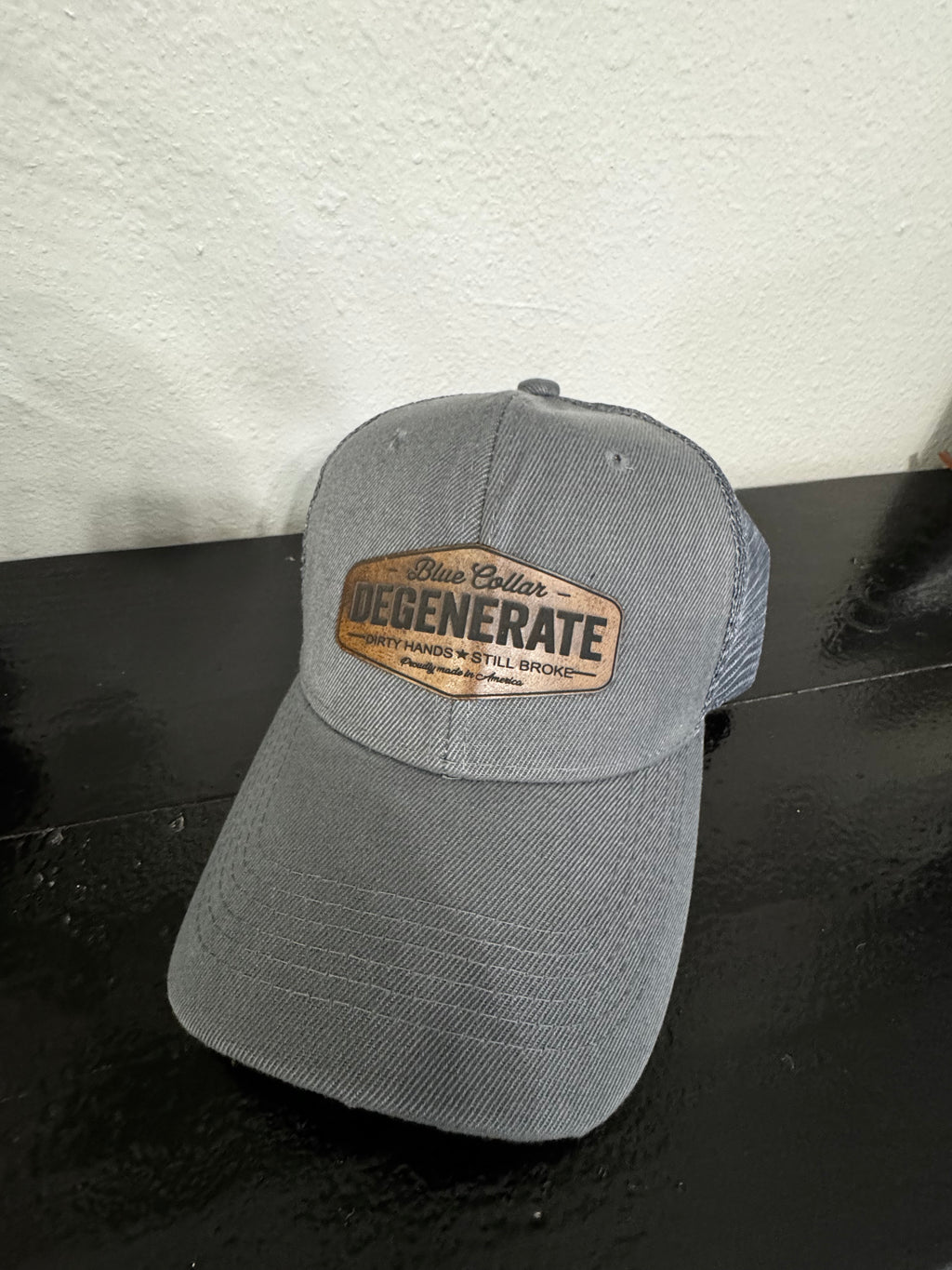 Blue collar trucker hat