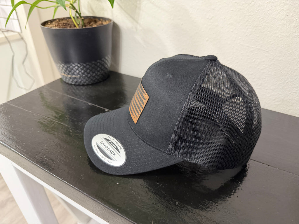 Distressed American Flag Yupoong trucker hat